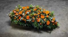 1 Gerbe funéraire orange, Fleurs de Passion